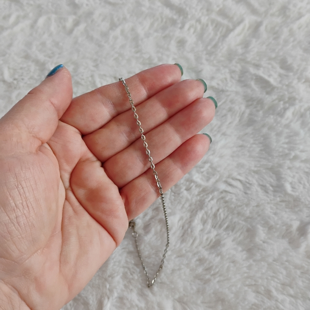 Silver Tone Cable Chain Necklace